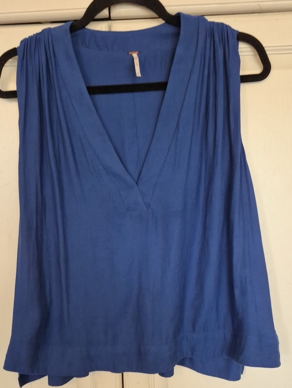 Free People Royal Blue Sleeveless V-Neck Tank